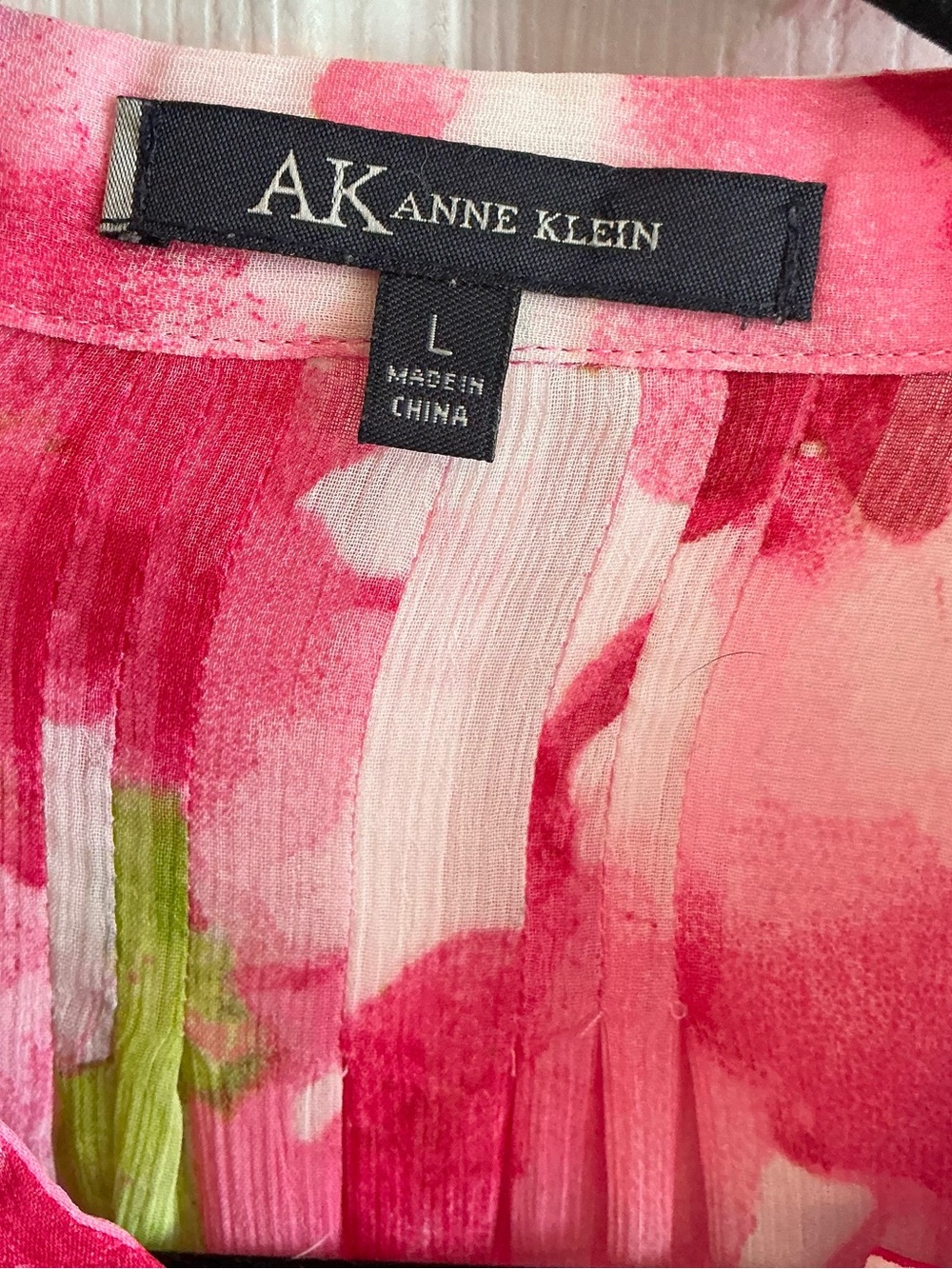 AK Anne Klein Floral Chiffon Blouse - Size Large - Picture 4 of 8